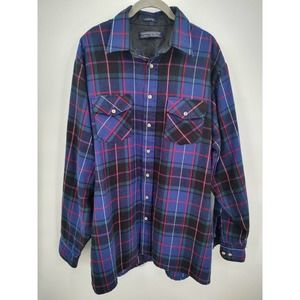 Vintage Winter weights By Van Heusen Men's Blue Flannel Size L Tall